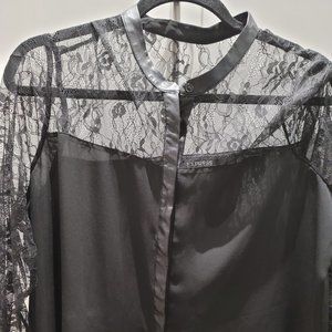 Lace button down shirt